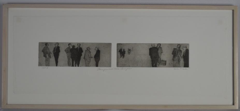 HELEN FRANK (NY/NJ B. 1930) 2 ETCHINGS "LA WYERS" (1 of 10)