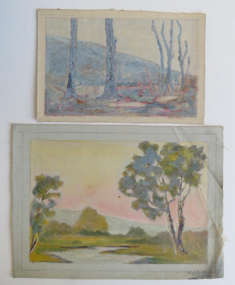 2 O/C PLEIN AIR IMPRESSIONIST LANDSCAPE PAINTINGS (1 of 9)