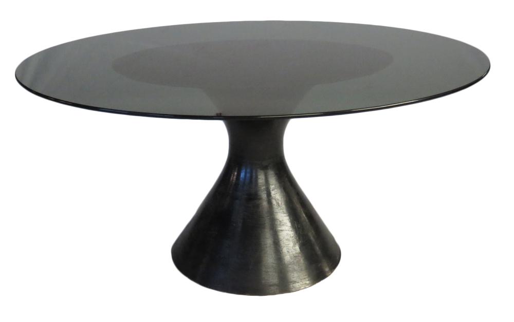 CHROMCRAFT TULIP BASE MODERN GLASS DINING TABLE (1 of 6)