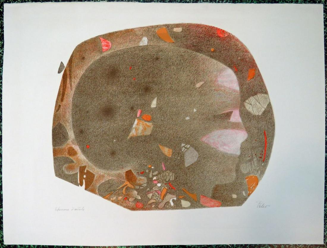 HECTOR POLEO 1918-1989 ABSTRACT SIGNED LITHOGRAPH (1 of 5)