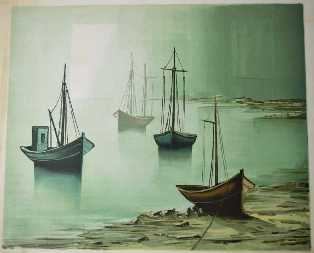 GILBERT BRIA B.1933 MARITIME LITHOGRAPH SIGNED (1 of 6)