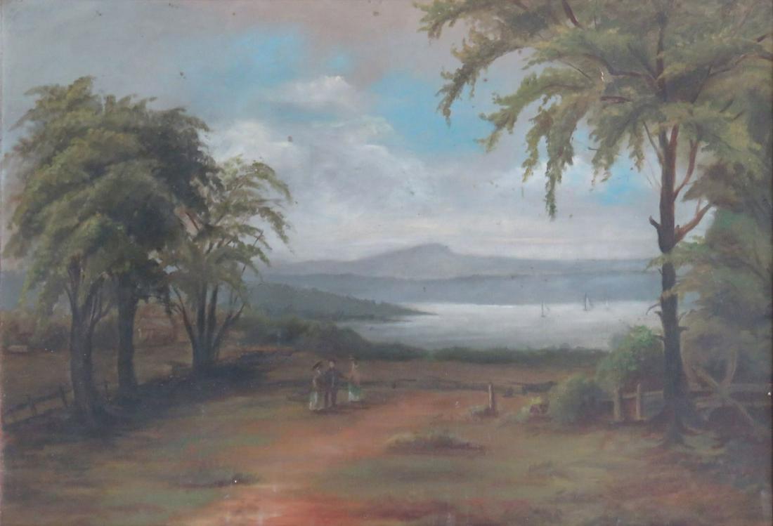 PRIMITIVE LANDSCAPE PAINTING O/C (1 of 13)