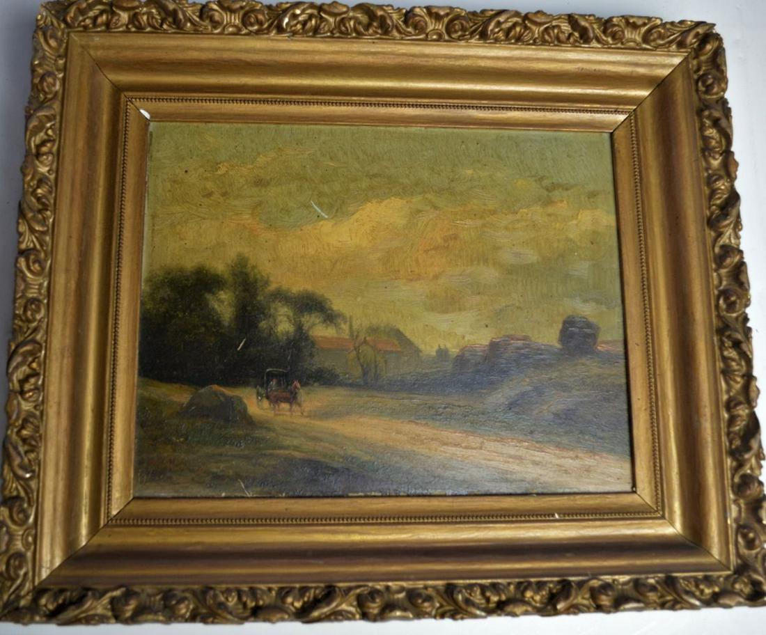 HUDSON RIVER SCHOOL LANDSCAPE PAINTING W CARRIAGE (1 of 10)