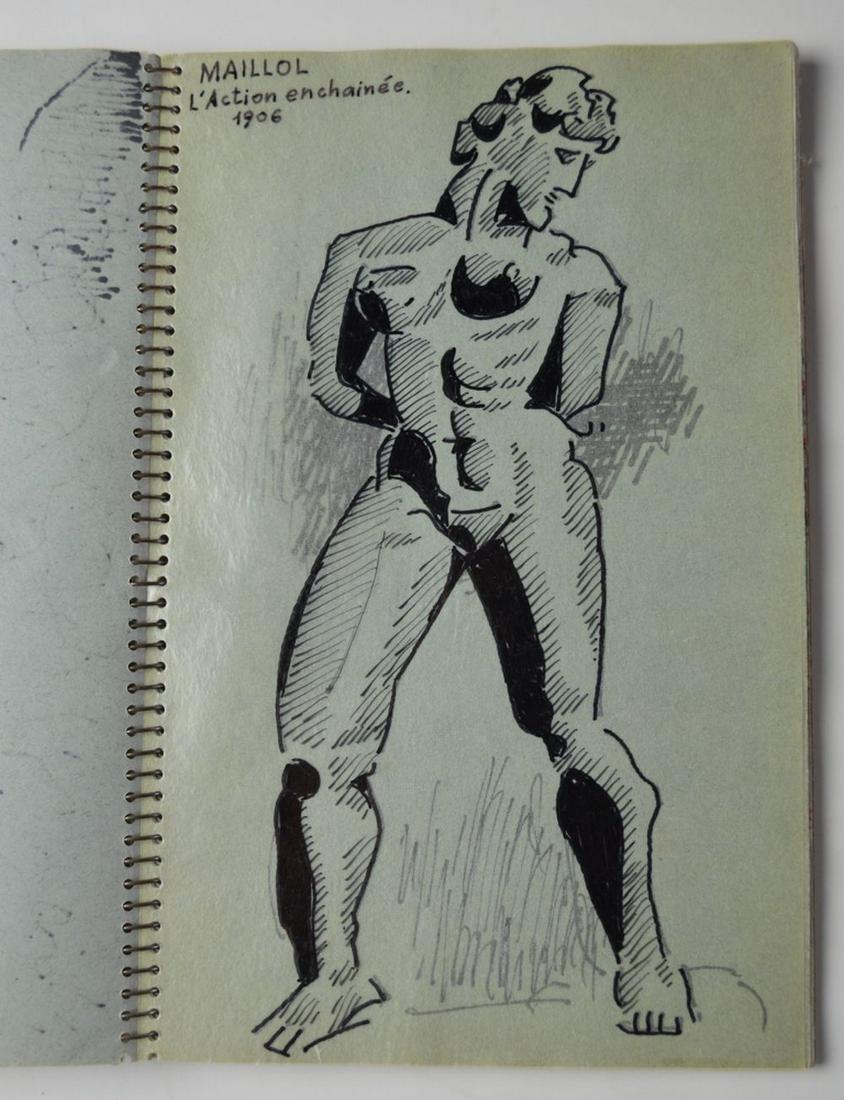 LARGE LOT PAINTINGS SKETCHES NUDES & CUBIST SIGNED (1 of 16)