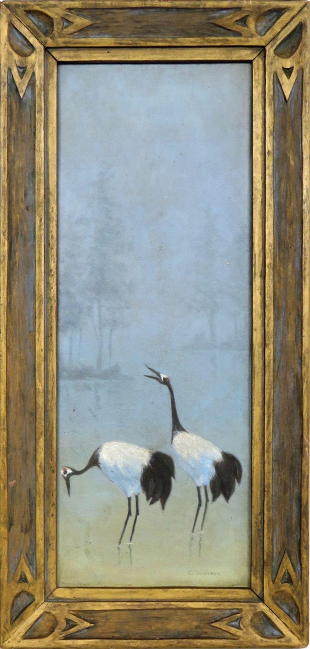 GLEN BANKSON CRANE PAINTING W CARVED GILT FRAME (1 of 9)