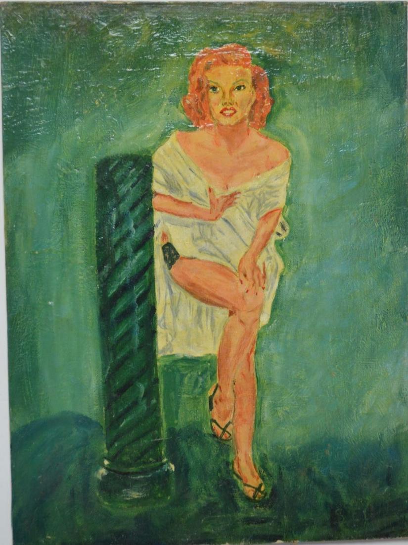 PRIMITIVE MARILYN MONROE STYLE PAINTING (1 of 6)