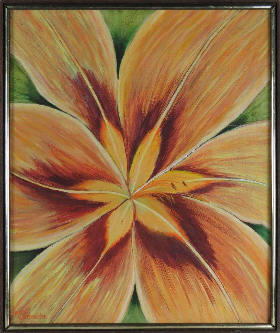 MODERNIST STILL LIFE PAINTING AFTER O'KEEFE SIGNED (1 of 7)