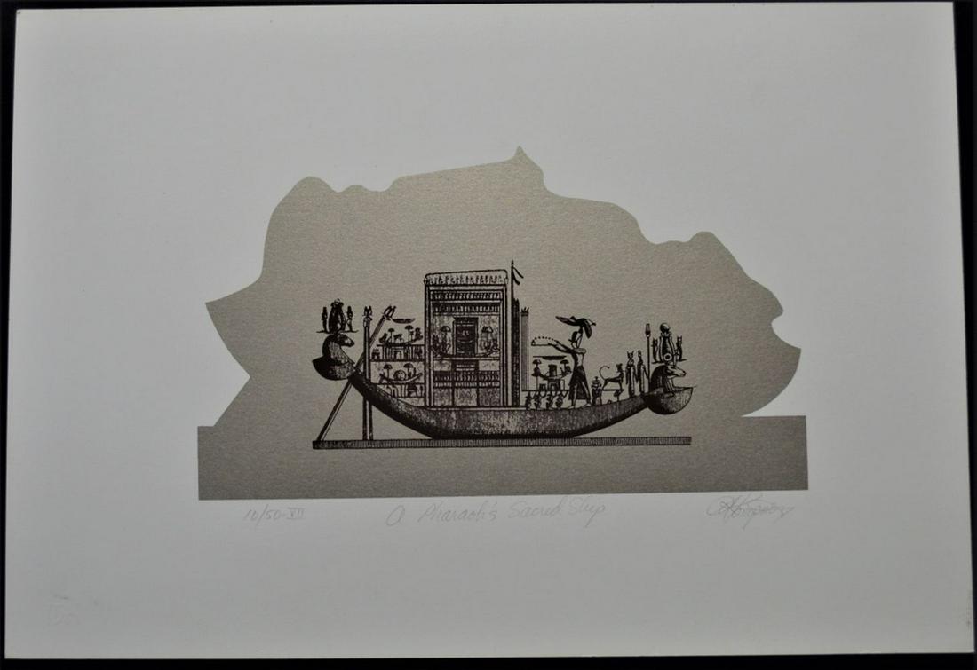 DEAN KONOPISOS 1948-2008 SIGNED SERIGRAPH EGYPTIAN (1 of 7)