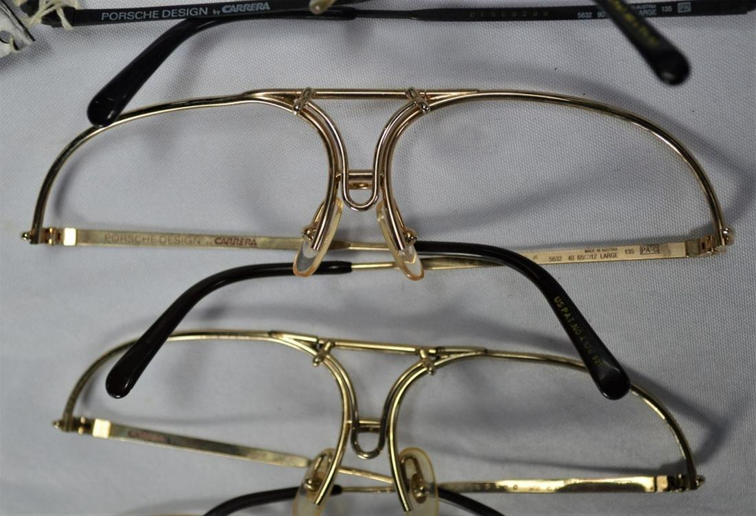 6 PORSCHE DESIGN CARRERA SUNGLASS FRAMES AUSTRIA: 6 Vintage Porsche Design Carrera sunglasses / eyeglass frames. 5 are metal, one a composite/plastic. Frames are marked as made in Austria. NOS. Some with tags. Provenance: From a NY, NY & Rockland Cou