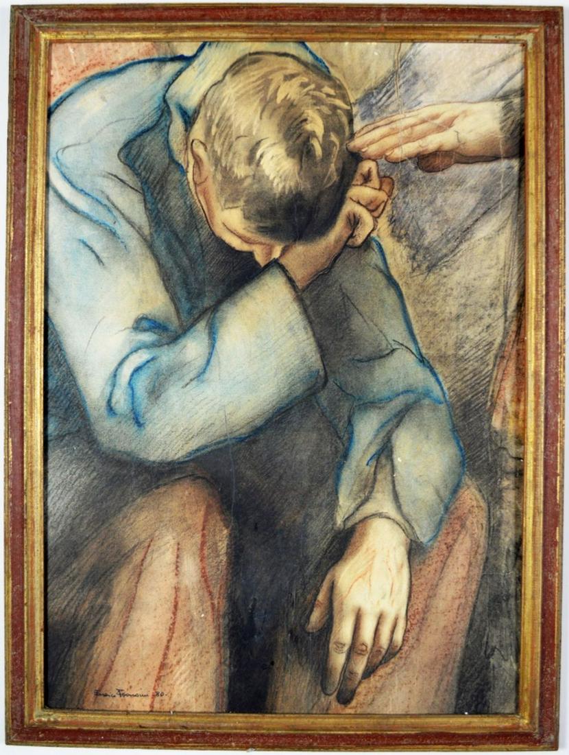 FLORENTINE MODERN SCHOOL PAINTING SIGNED (1 of 10)