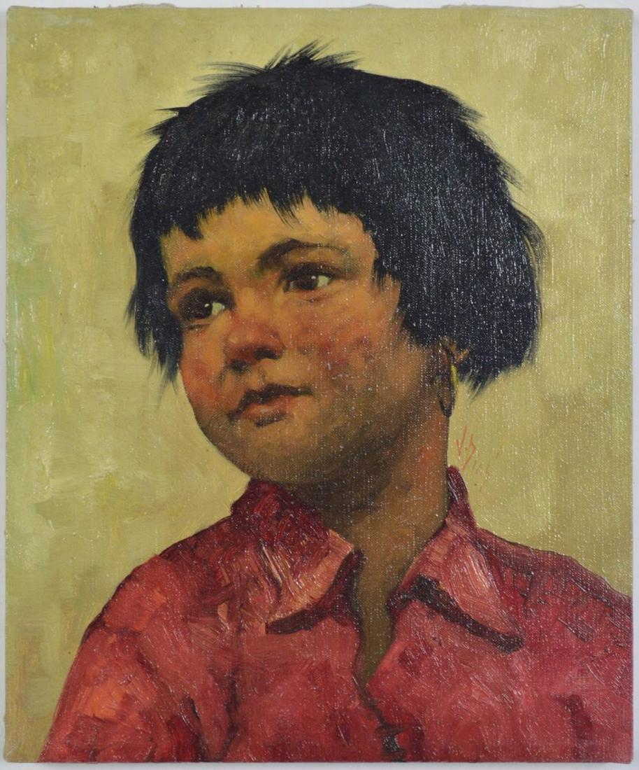 V. DIAS 20TH C PORTUGAL YOUNG GIRL PAINTING (1 of 6)