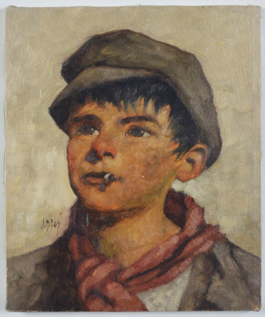 V. DIAS 20TH C PORTUGAL STREET URCHIN PAINTING (1 of 6)