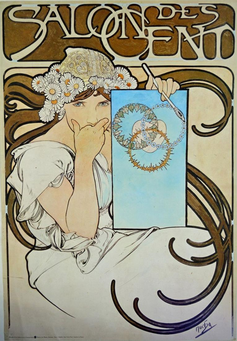 VINTAGE MUCHA SALON DES CENT EXHIBITION POSTER (1 of 7)