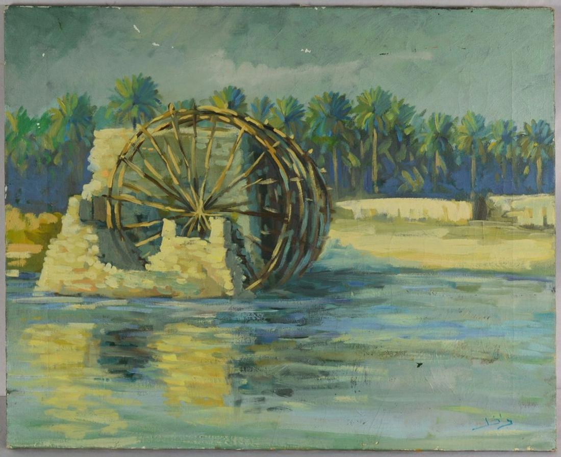 VINTAGE ORIENTALIST PAINTING SIGNED (1 of 6)