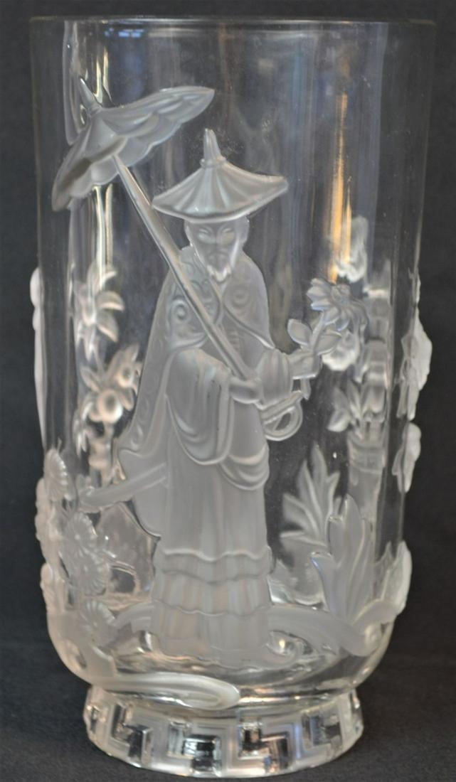 VERLYS MANDARIN ART GLASS VASE SIGNED (1 of 5)