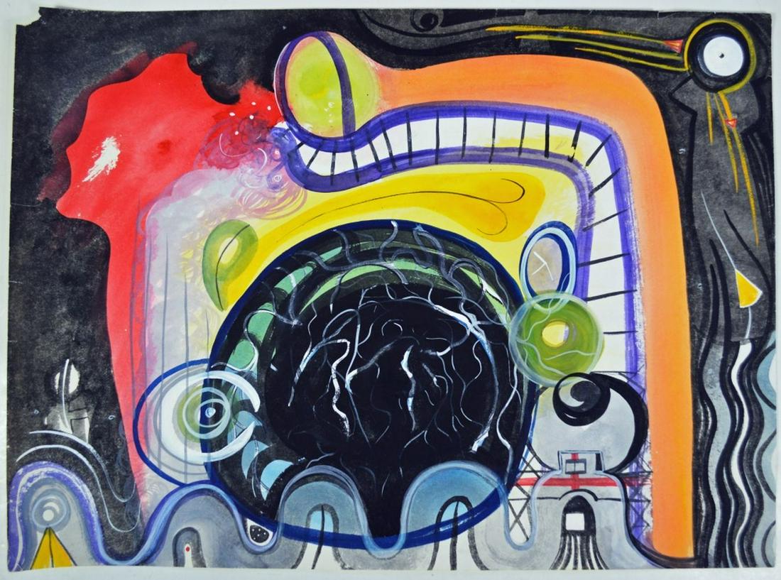 SURREALIST ABSTRACT MIXED MEDIA PAINTING (1 of 7)