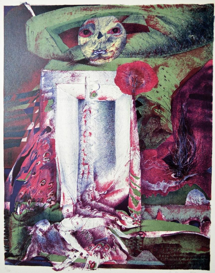 ABSTRACT SURREAL LITHOGRAPH SIGNED (1 of 8)