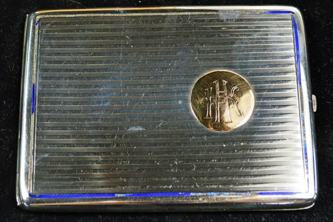 VINTAGE ART DECO SILVER .900 CIGARETTE CASE (1 of 5)