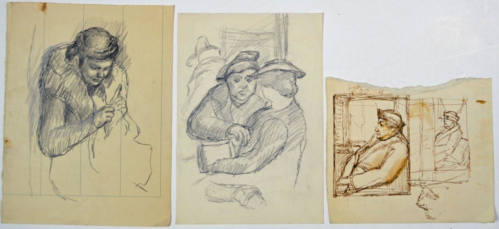 ELIJAH SILVERMAN 1910-1994 (3) DRAWINGS (1 of 9)