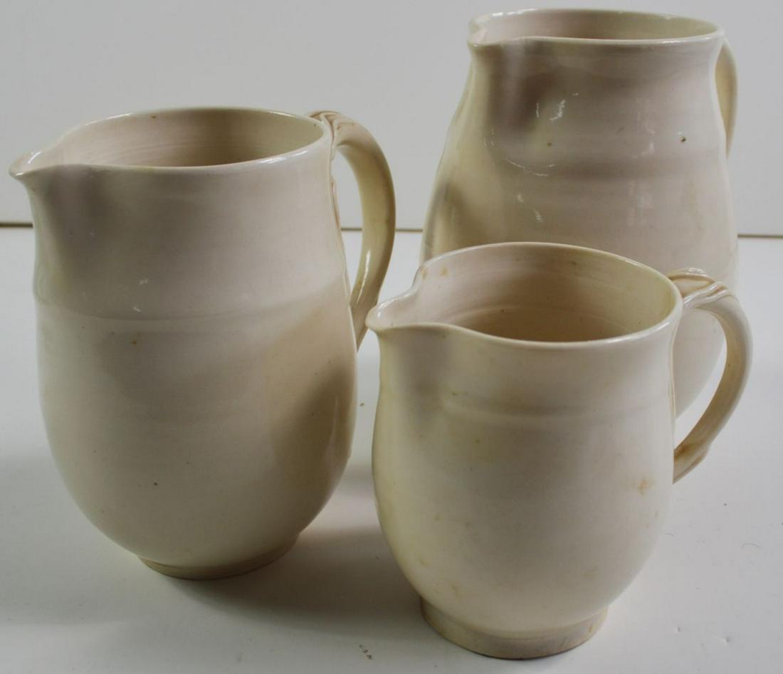 3 PITCHERS MODERN ART POTTERY SIGNED (1 of 5)