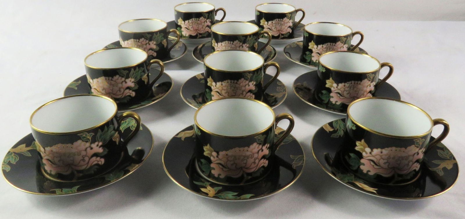 22 PIECES FITZ & FLOYD CLOISONNE PEONY PORCELAIN (1 of 9)