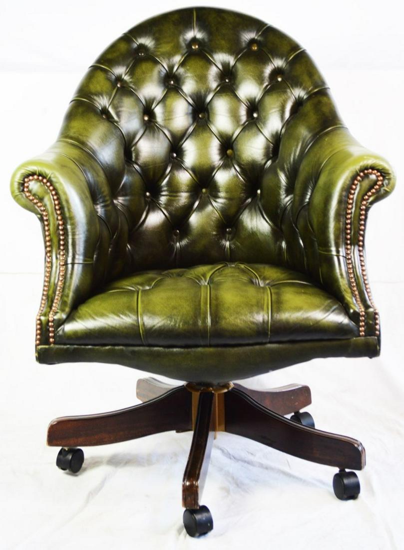 TUFTED LEATHER CHESTERFIELD EXCUTIVE OFFICE CHAIR (1 of 13)