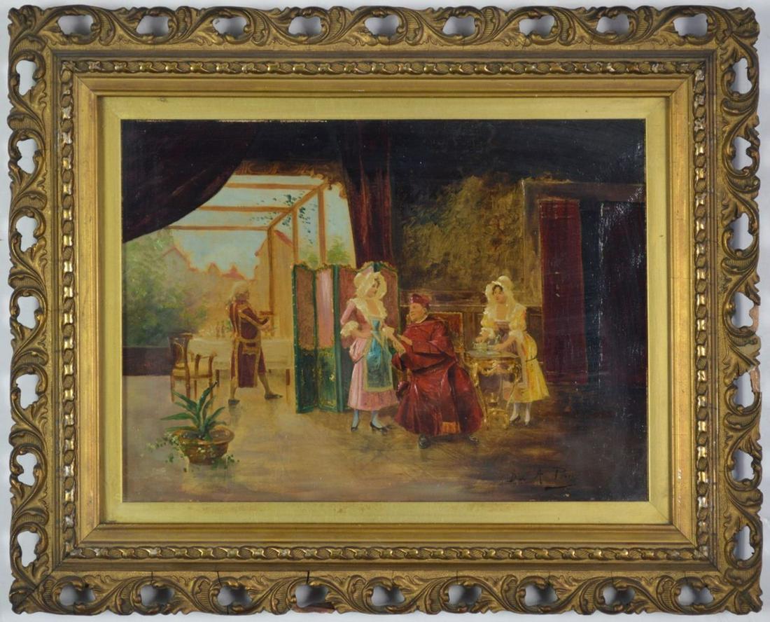 ALFONSO ALONZO PEREZ PAINTING IN GILT FRAME (1 of 9)