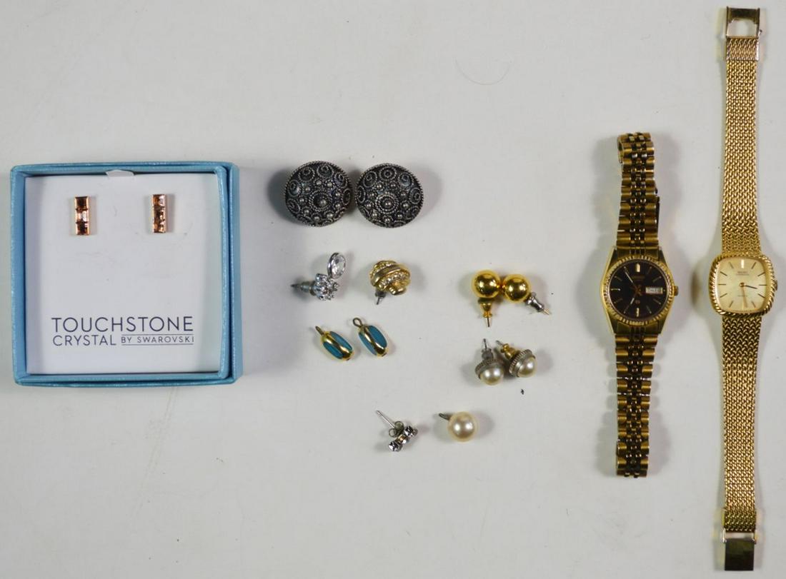 LADIES LOT 2 SEIKO WATCHES SWAROVSKI EARRINGS ETC (1 of 5)