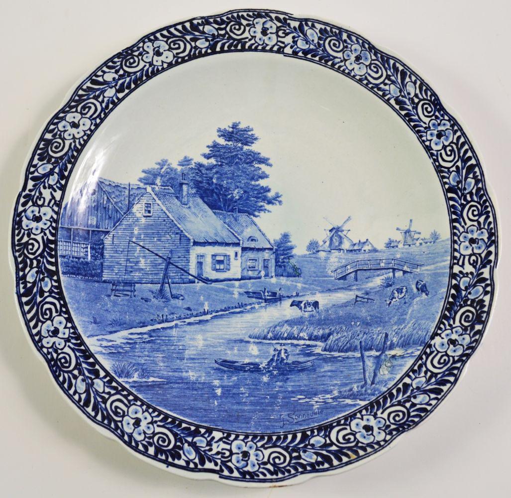 ROYAL SPHINX DELFT POTTERY CHARGER SIGNED (1 of 6)