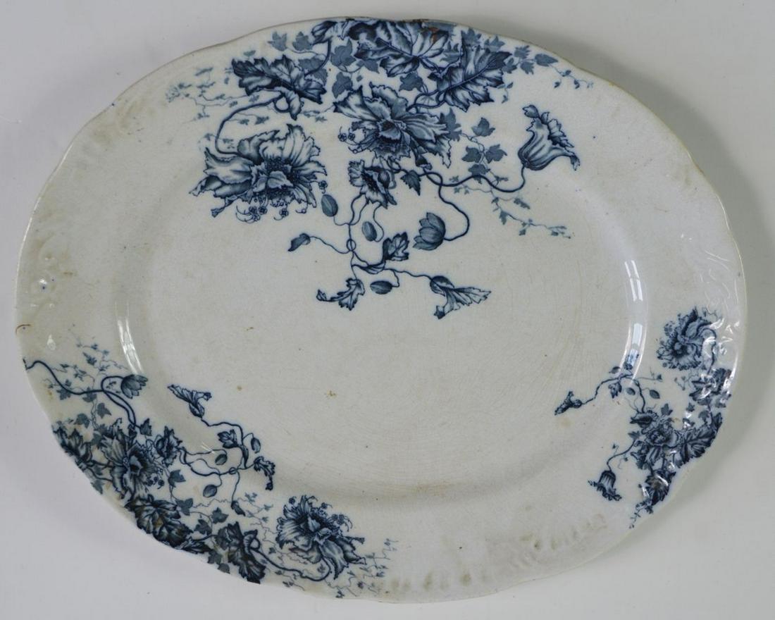 ANTIQUE ENGLISH LARGE PORCELAIN SERVING PLATTER (1 of 5)