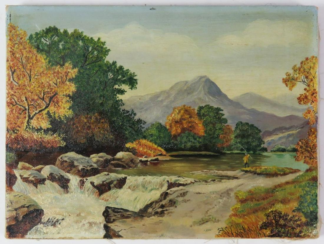 VINTAGE CATSKILL LANDSCAPE PAINTING SIGNED (1 of 6)