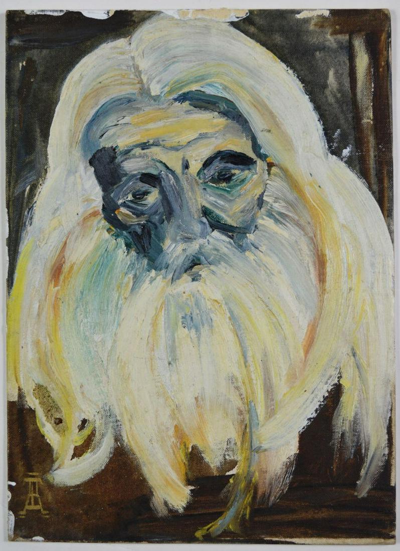 OUTSIDER ART MID CENTURY PORTRAIT PAINTING (1 of 6)