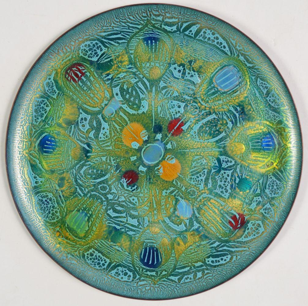 DORIS HALL / KALMAN KUBINYI ENAMEL PLATE / CHARGER (1 of 5)