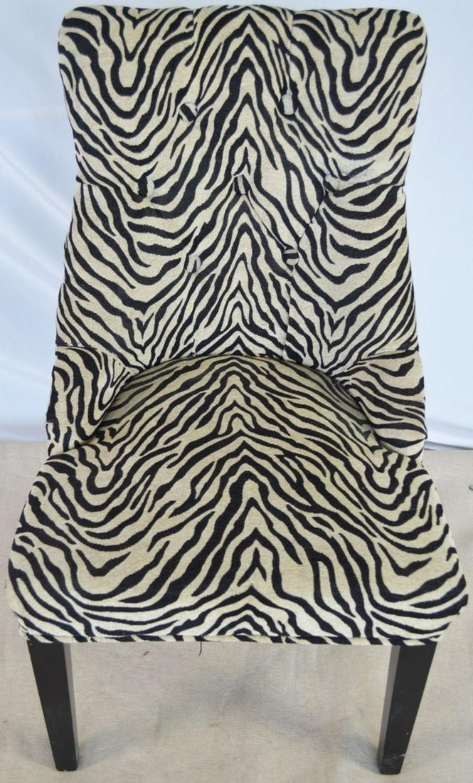 ZEBRA UPHOLSTERED TUFTED BACK ACCENT CHAIR (1 of 6)