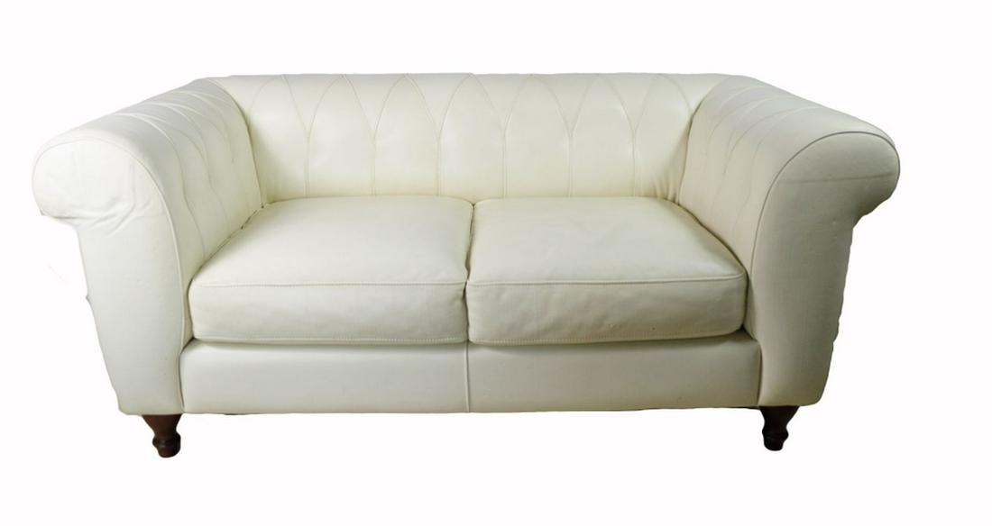 MODERN WHITE LEATHER COUCH / SOFA CHATEAU D'AX (1 of 8)