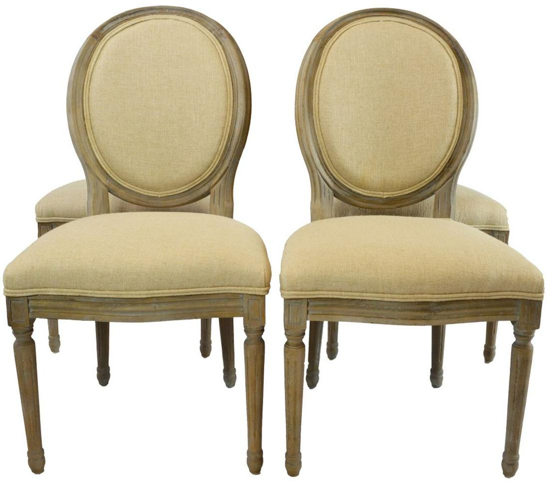 SET 4 VINTAGE FRENCH STYLE OVAL BACK DINING CHAIRS (1 of 6)