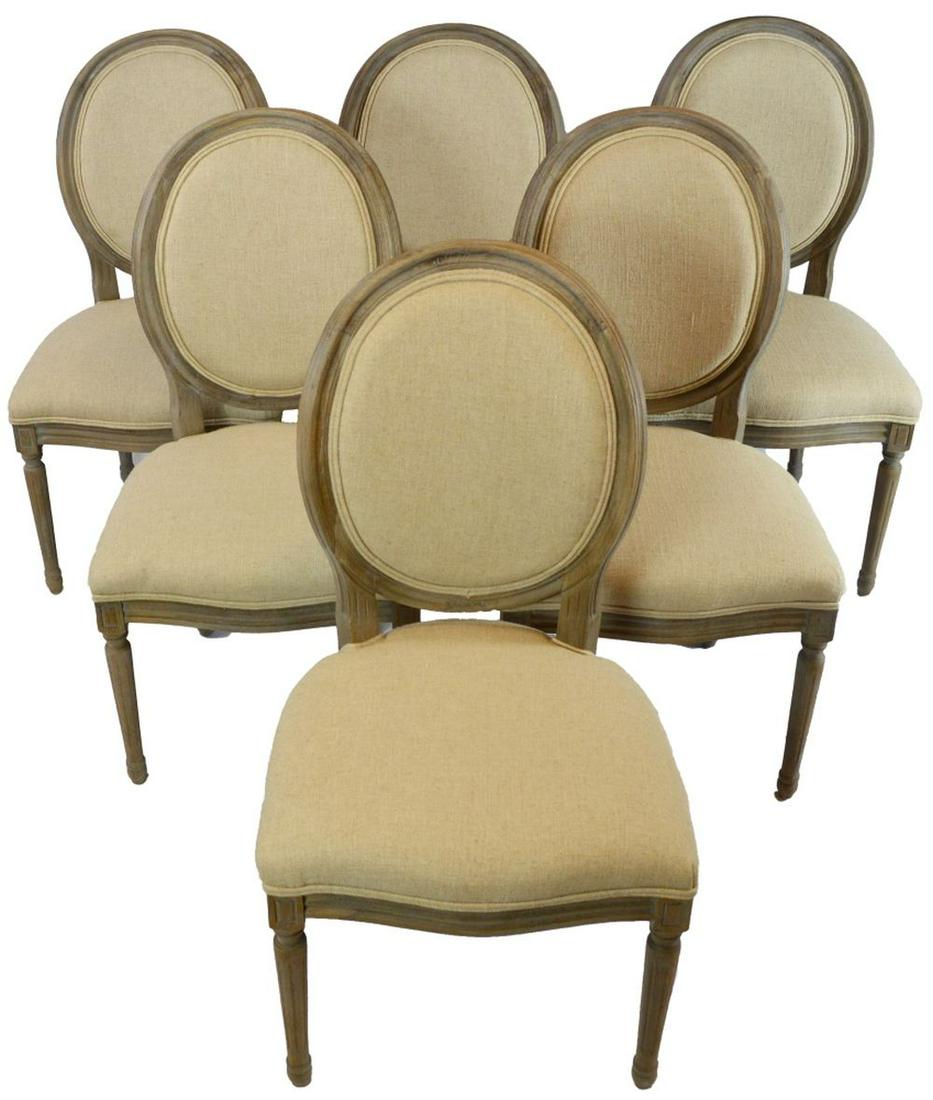 SET 6 VINTAGE FRENCH STYLE OVAL BACK DINING CHAIRS (1 of 7)