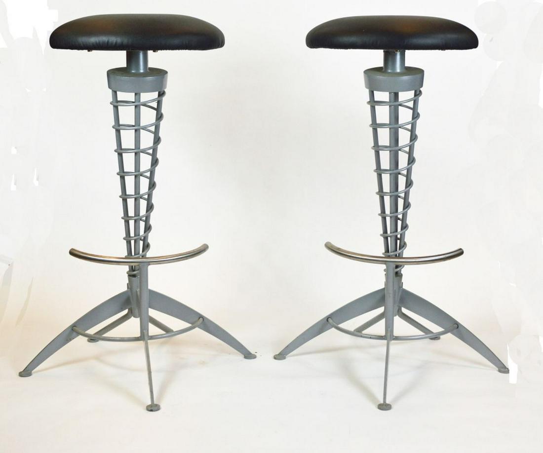 PR MODERN SCULPTURAL METAL BAR STOOLS (1 of 4)