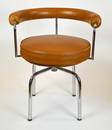 LC7 PERRIAND / CORBUSIER LEATHER SWIVEL CHAIR