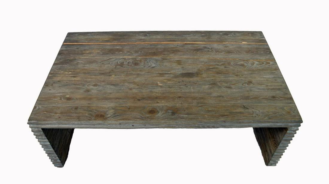 MODERN CERUSED & CARVED WOOD COFFEE TABLE (1 of 4)