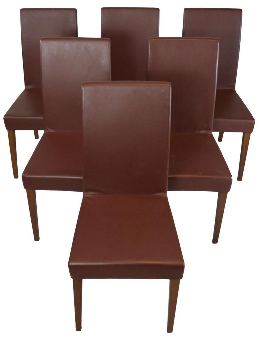 SET 6 BROS/S LEATHER DINING CHAIRS (1 of 6)