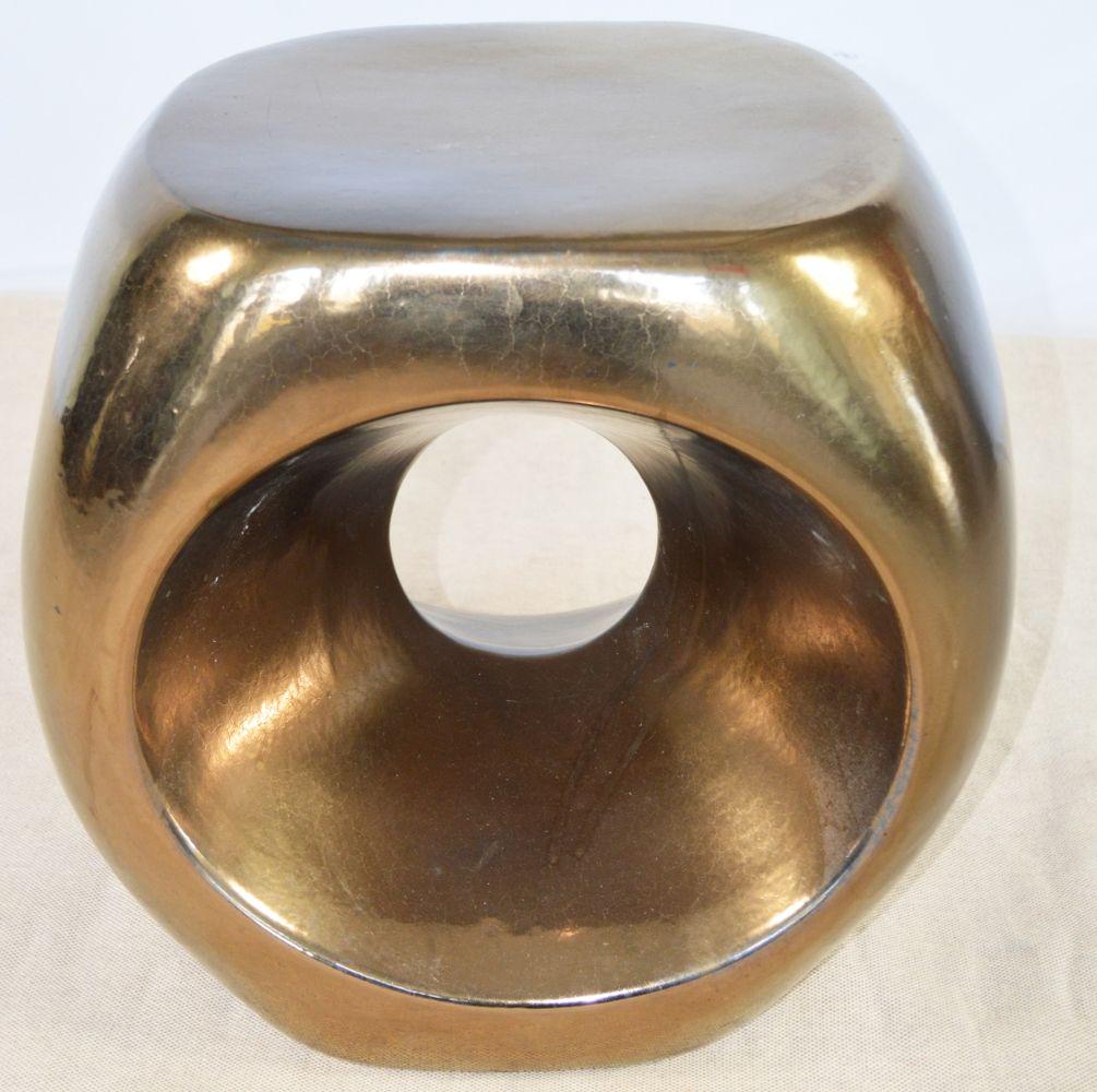 MODERN CRACKLED GOLD  ABSTRACT SCULPTURAL SEAT (1 of 9)
