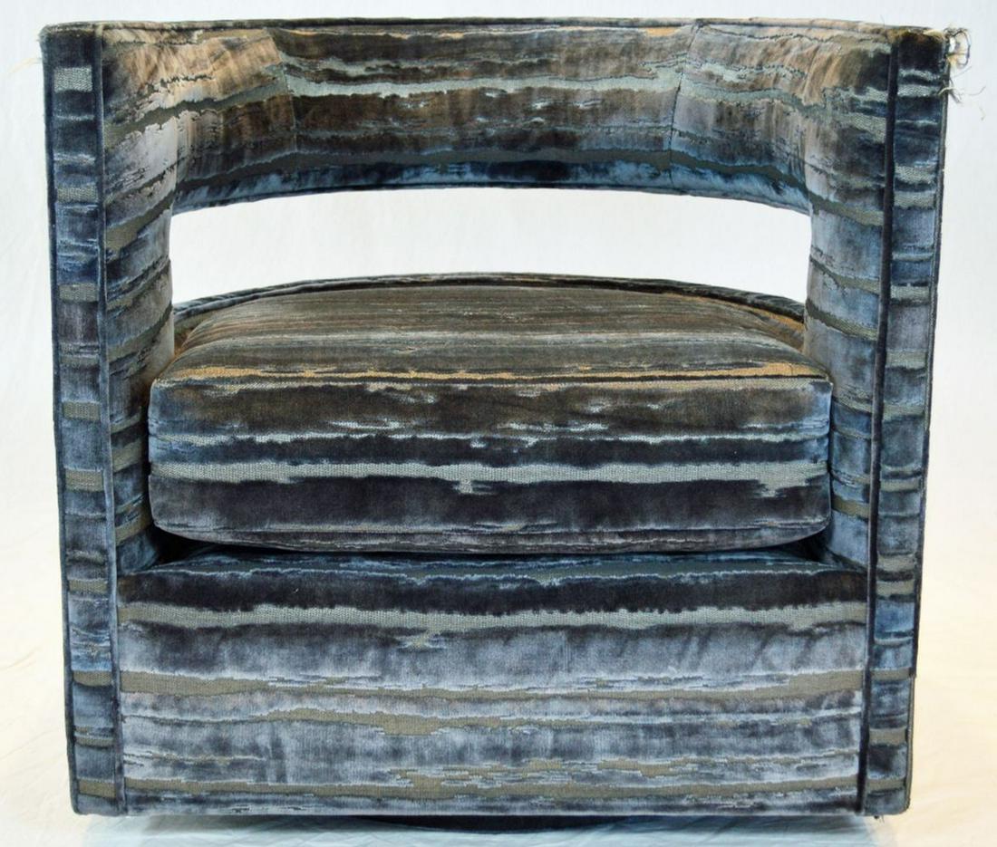 NATHAN ANTHONY VELVET SWIVEL "CHESS" CLUB CHAIR (1 of 11)