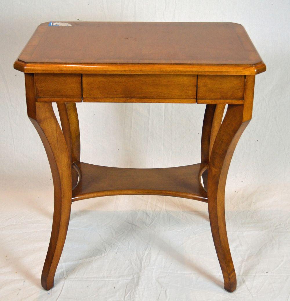 PECAN FINISH MODERN SIDE TABLE (1 of 9)