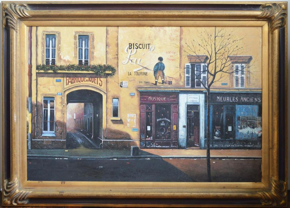FRENCH MARKET PAINTING IN FLORETINE FRAME (1 of 5)