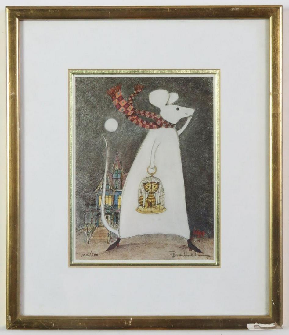 BOB HOLLOWAY CAT & MOUSE LITHOGRAPH SIGNED #D (1 of 4)