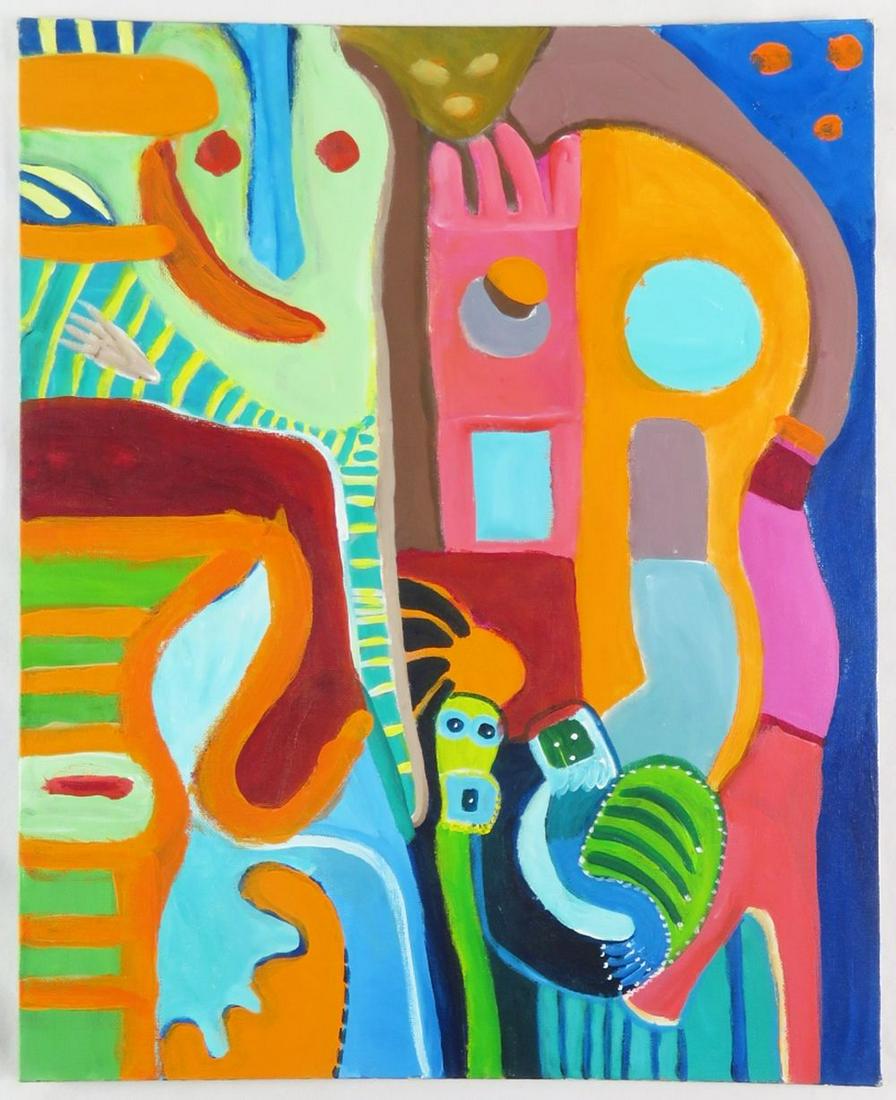 ABSTRACT OUTSIDER ART LOUISE ABRAMS PAINTING (1 of 5)