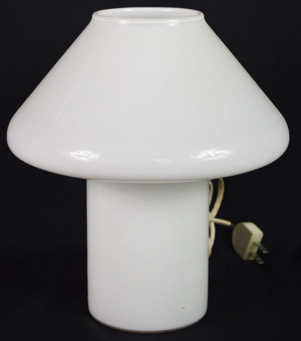 HALA ZEIST WHITE GLASS MUSHROOM LAMP (1 of 8)