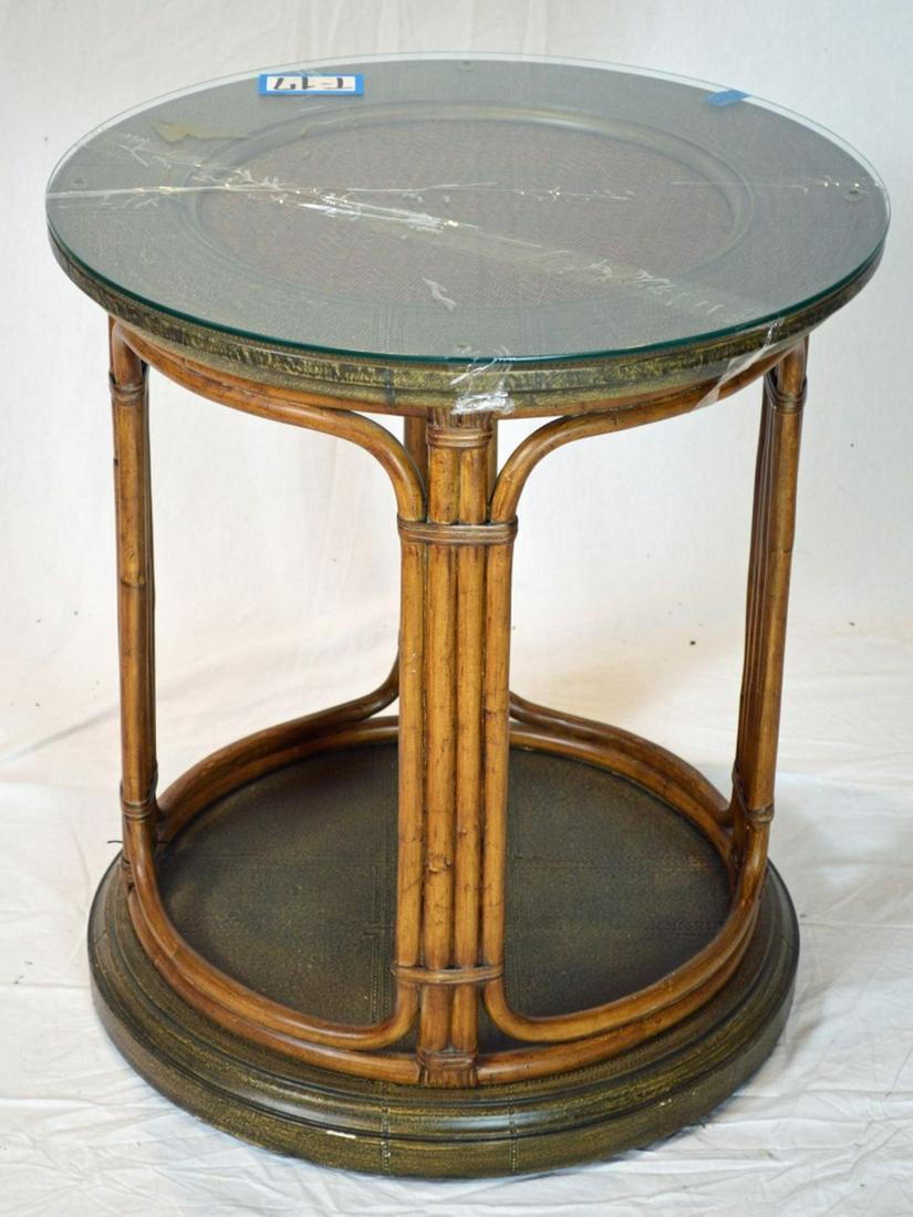 UNCOMMON DESIGNER BAMBOO GLASS ROUND TABLE (1 of 7)