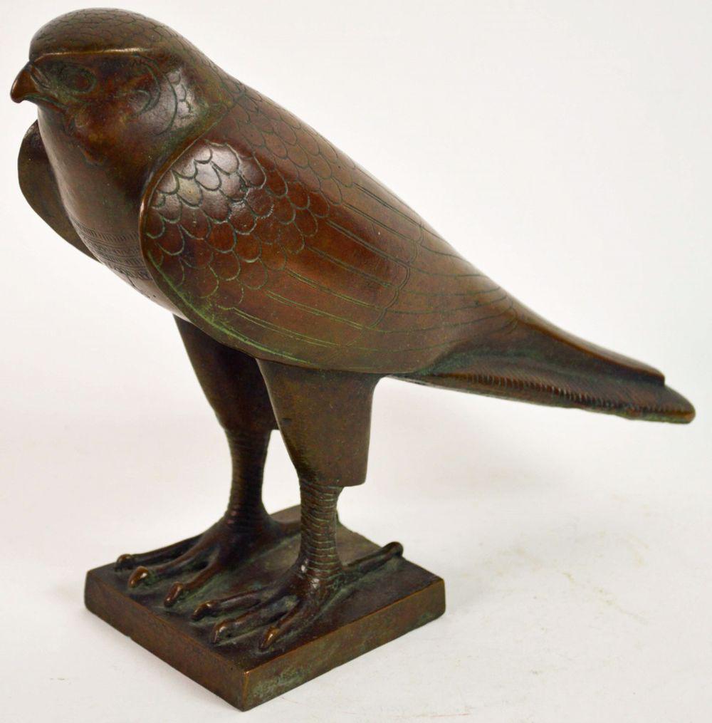 BRONZE EGYPTIAN HORUS FALCON SIGNED MMA (1 of 7)